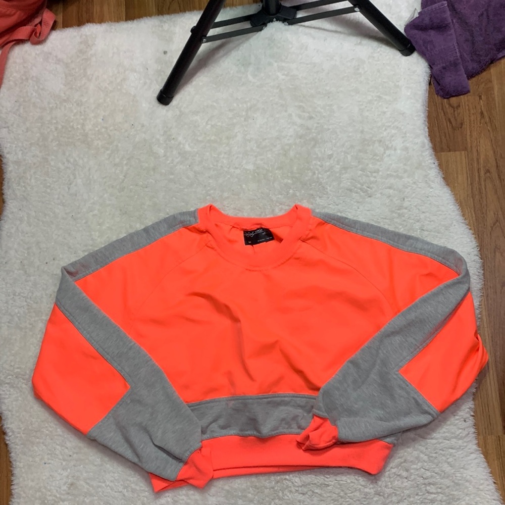 Without walls pink and grey cropped long sleeve